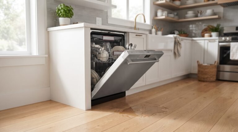 why is my dishwasher leaking from the bottom
